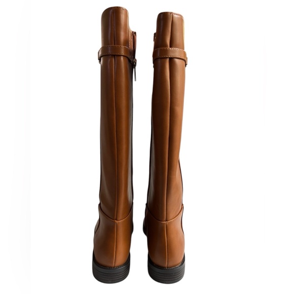 BANDOLINO Romi Womens Faux Leather Round Toe Knee-High Boots in Medium Natural 7 - Picture 7 of 15